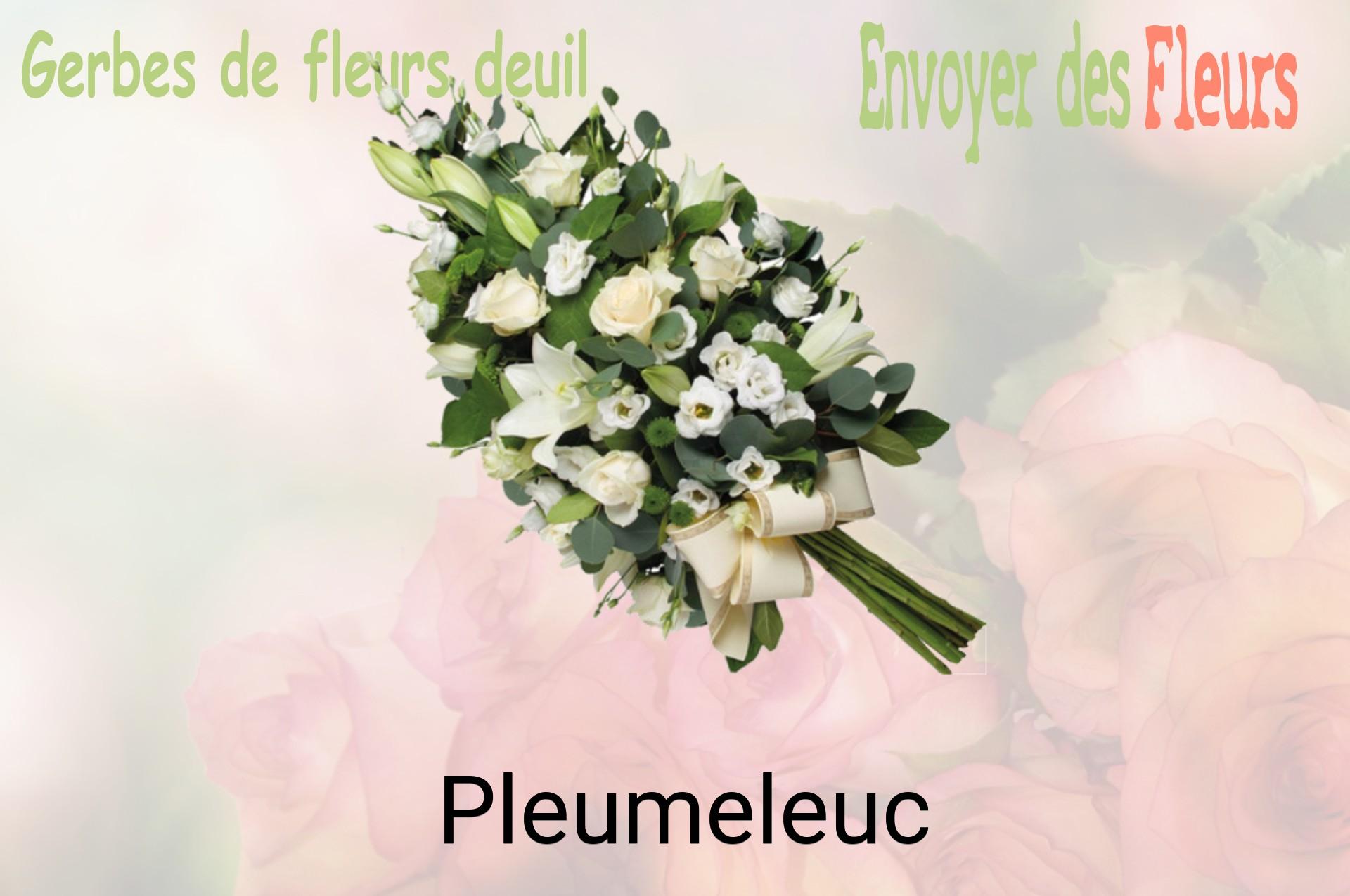 Gerbe de fleurs de deuil livrée à Pleumeleuc